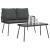 Set de Dining pentru Grădină cu 2 Piese cu Perne Negru Rattan Polietilenă GartenMobel Dekor
