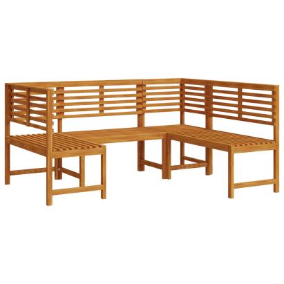 Set de bancă pentru grădină, 3 piese, din lemn masiv de acacia GartenMobel Dekor