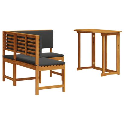Set de dining pentru grădină , 2 piese, cu perne, din lemn masiv de acacia GartenMobel Dekor