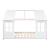 Pat Copii tip Casuta Montessori Semi Deschis cu Protectie Impotriva Caderilor, Dimensiuni 200x120cm, Lemn de Brad, Roz/Alb
