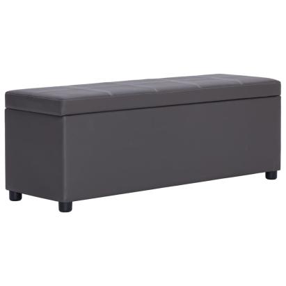 Banchetă cu zonă de depozitare, gri, 116 cm, piele ecologică GartenMobel Dekor