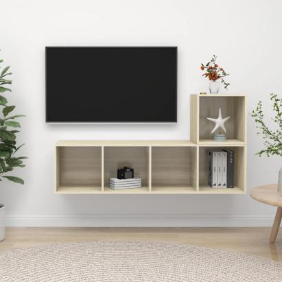 Set de dulapuri TV, 2 piese, stejar sonoma, lemn prelucrat GartenMobel Dekor