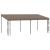 Pavilion montat pe perete, gri taupe, 6 x 3 m, material textil GartenMobel Dekor