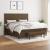 Pat box spring cu saltea, maro închis, 160x200 cm, textil GartenMobel Dekor