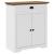 Set de mobilier de baie 4 piese lemn masiv de pin alb și maro GartenMobel Dekor