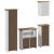 Set de mobilier de baie 4 piese lemn masiv de pin alb și maro GartenMobel Dekor