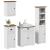 Set de mobilier de baie 4 piese lemn masiv de pin alb și maro GartenMobel Dekor