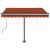 Copertină retractabilă manual cu LED portocaliu&maro 350x250 cm GartenMobel Dekor