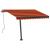 Copertină retractabilă manual cu LED portocaliu&maro 350x250 cm GartenMobel Dekor