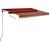 Copertină retractabilă manual cu LED portocaliu&maro 350x250 cm GartenMobel Dekor