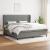 Pat box spring cu saltea, gri închis, 200x200 cm, textil GartenMobel Dekor