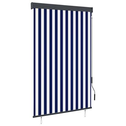 Jaluzea tip rulou de exterior, albastru și alb, 120 x 250 cm GartenMobel Dekor