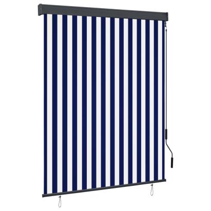 Jaluzea tip rulou de exterior, albastru și alb, 140 x 250 cm GartenMobel Dekor