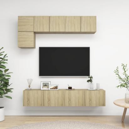 Set de dulapuri TV, 5 piese, stejar sonoma, lemn prelucrat GartenMobel Dekor