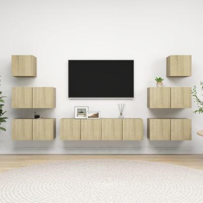 Set dulapuri TV, 8 piese, stejar sonoma, lemn prelucrat GartenMobel Dekor
