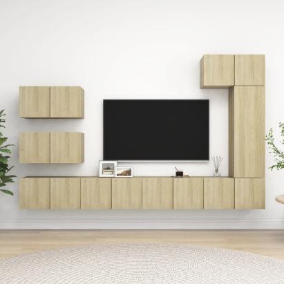 Set dulapuri TV, 8 piese, stejar sonoma, lemn prelucrat GartenMobel Dekor