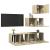 Set de dulapuri TV, 4 piese, stejar sonoma, lemn prelucrat GartenMobel Dekor