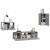 Set dulapuri TV, 4 piese, gri sonoma, lemn prelucrat GartenMobel Dekor