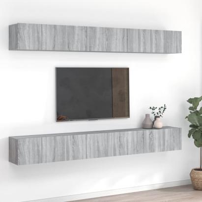 Comode TV, 8 buc., gri sonoma, 60x30x30 cm, lemn prelucrat GartenMobel Dekor