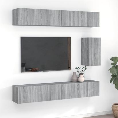 Set comode TV, 7 piese, gri sonoma, lemn compozit GartenMobel Dekor