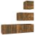 Set dulapuri TV, 4 piese, stejar fumuriu, lemn prelucrat GartenMobel Dekor