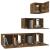 Set dulapuri TV, 4 piese, stejar fumuriu, lemn prelucrat GartenMobel Dekor