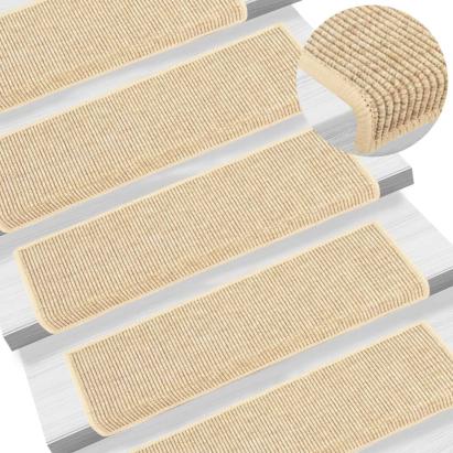 Covorașe scări autoadezive 15 buc. bej deschis 65x21x4cm sisal GartenMobel Dekor