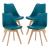 Scaune bucatarie Dubrovnik T set 4 buc PU/fag turcoaz [en.casa] HausGarden Leisure