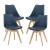 Scaune bucatarie Dubrovnik A set 4 buc PU/fag albastru [en.casa] HausGarden Leisure
