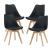 Scaune bucatarie Dubrovnik S set 4 buc PU/fag negru [en.casa] HausGarden Leisure