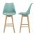 Scaune de bar AdelaV set 2 buc 105 x 48 x 58 cm picioare fag verde [en.casa] HausGarden Leisure