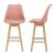 Scaune de bar AdelaR set 2 buc 105 x 48 x 58 cm picioare fag roz [en.casa] HausGarden Leisure
