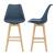 Scaune de bar AdelaA set 2 buc 105 x 48 x 58 cm picioare fag albastru [en.casa] HausGarden Leisure