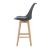 Scaune de bar AdelaG set 2 buc 105 x 48 x 58 cm picioare fag gri [en.casa] HausGarden Leisure