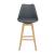 Scaune de bar AdelaG set 2 buc 105 x 48 x 58 cm picioare fag gri [en.casa] HausGarden Leisure