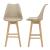 Scaune de bar AdelaB set 2 buc 105 x 48 x 58 cm picioare fag bej [en.casa] HausGarden Leisure