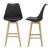 Scaune de bar AdelaS set 2 buc 105 x 48 x 58 cm picioare fag negru [en.casa] HausGarden Leisure