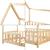 Pat copii Sisimiut NH90 cu saltea 90 x 200 cm culoarea lemnului [en.casa] HausGarden Leisure