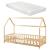 Pat copii Sisimiut NH90 cu saltea 90 x 200 cm culoarea lemnului [en.casa] HausGarden Leisure