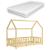 Pat copii Sisimiut NH80 cu saltea 80 x 160 cm culoarea lemnului [en.casa] HausGarden Leisure