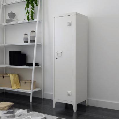 Dulap metalic Kurikka 137x38x38cm alb [en.casa] HausGarden Leisure
