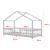 Pat copii design casuta cu saltea si gratar Treviolo 90 x 200 cm gri/alb [en.casa] HausGarden Leisure