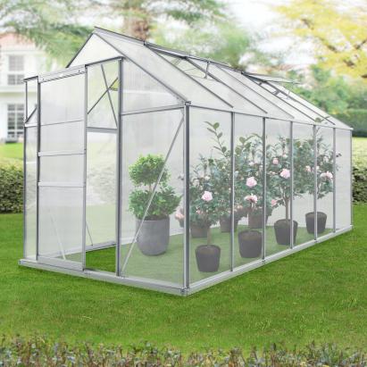 Sera gradina Oisterwijk 370 x 190 x 195 cm policarbonat transparent [en.casa] HausGarden Leisure