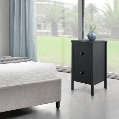 Noptiera Urjala 52x27x25cm MDF negru [en.casa] *80286705* HausGarden Leisure