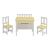 Masa cu 2 scaune si banca copii Lousame brad/MDF natur/alb [en.casa] HausGarden Leisure
