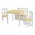 Masa cu 2 scaune si banca copii Lousame brad/MDF natur/alb [en.casa] HausGarden Leisure