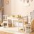 Masa cu 2 scaune si banca copii Lousame brad/MDF natur/alb [en.casa] HausGarden Leisure