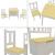 Masa cu 2 scaune si banca copii Lousame brad/MDF natur/alb [en.casa] HausGarden Leisure