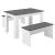 Set bucatarie Hokksund WG masa cu 2 banci alb/gri [en.casa] HausGarden Leisure