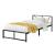 Pat metalic Meran 210 x 95 x 68 cm otel negru [en.casa] HausGarden Leisure